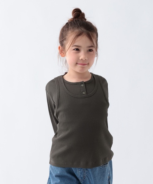 BAYFLOW（ベイフロー）の「[タンク＋長袖T SET]レイヤードヘンリーネック長袖T[120~160cm](KIDS)（Tシャツ/カットソー・キッズ・ブルー/ブラウン/チャコール・160cm/150cm/140cm/130cm/120cm）」の8枚目の写真