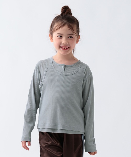 BAYFLOW（ベイフロー）の「[タンク＋長袖T SET]レイヤードヘンリーネック長袖T[120~160cm](KIDS)（Tシャツ/カットソー・キッズ・ブルー/ブラウン/チャコール・160cm/150cm/140cm/130cm/120cm）」の7枚目の写真