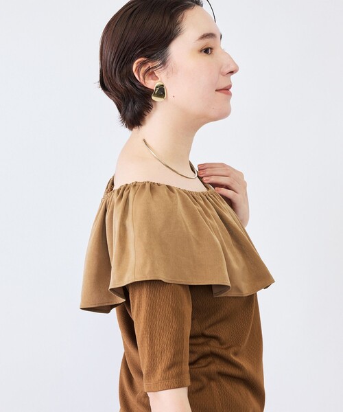 NOLLEY’S(ノーリーズ)の「ウォッシャブルフィブリルサテンドッキングフリルプルオーバー(Tシャツ/カットソー・レディース・ブラウン/チャコールグレー/ブラック・38)」の10枚目の写真