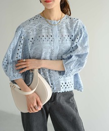 Muffiny（マフィニー）の「2WAYカットワークレースブラウス（Tシャツ/カットソー）」