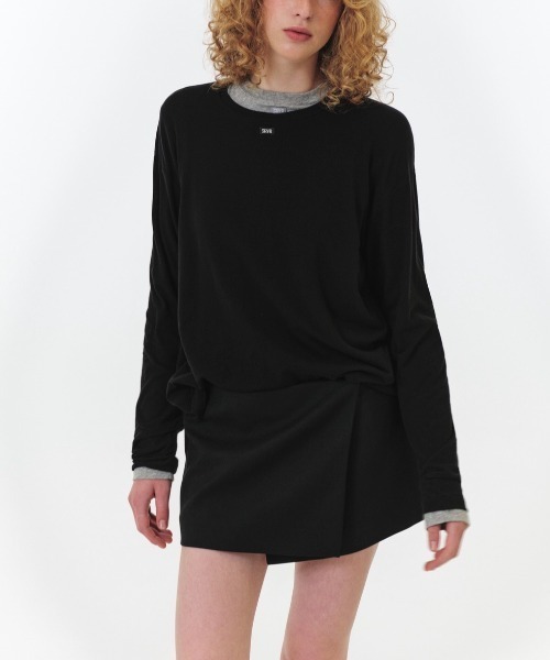 GRVRGROVE(グローブ)の「25FW FONDS T-SHIRT(Tシャツ/カットソー・レディース・ブラック/ネイビー/ライトグレー・フリー)」の2枚目の写真