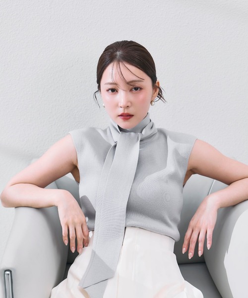 polaura(ポローラ)の「スリークアレンジタイニットトップス(Tシャツ/カットソー・レディース・グレー/アイボリー/ピンク・FREE)」の17枚目の写真