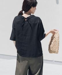 URBAN RESEARCH DOORS | リネンレーヨンバックリボンブラウス(シャツ/ブラウス)