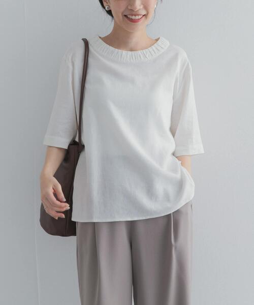 URBAN RESEARCH DOORS(アーバンリサーチドアーズ)の「リネンレーヨンバックリボンブラウス(シャツ/ブラウス・レディース・オフホワイト/ブラック/イエロー系その他・FREE)」の5枚目の写真