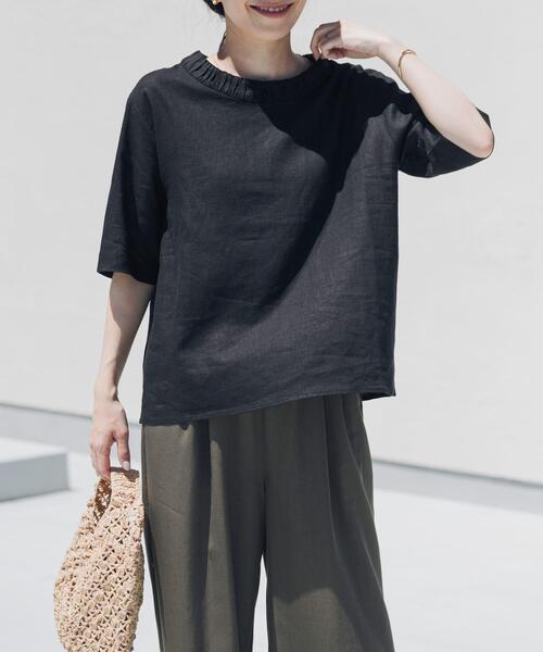 URBAN RESEARCH DOORS(アーバンリサーチドアーズ)の「リネンレーヨンバックリボンブラウス(シャツ/ブラウス・レディース・オフホワイト/ブラック/イエロー系その他・FREE)」の15枚目の写真