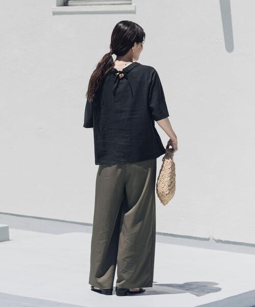URBAN RESEARCH DOORS(アーバンリサーチドアーズ)の「リネンレーヨンバックリボンブラウス(シャツ/ブラウス・レディース・オフホワイト/ブラック/イエロー系その他・FREE)」の19枚目の写真