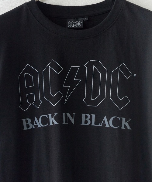 ROOPTOKYO(ループトウキョウ)の「AC/DC/エーシー・ディーシー UNISEX T-SHIRT: BACK IN BLACK バンドTシャツ プリントTシャツ 半袖 クルーネック ロック ストリート メンズ レディース 2026年 夏 夏服(Tシャツ/カットソー・メンズ・ブラック・M/L/XL)」の3枚目の写真