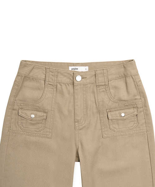 PEPLEE(ペプリー)の「Mini Pocket Boots Cut Cotton Pants (Beige)(その他パンツ・レディース・その他・SMALL/MEDIUM)」の9枚目の写真