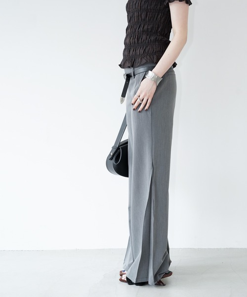 chuclla(チュクラ)の「フォルムワイドフレアパンツ chw26s365(その他パンツ・レディース・グレー・L/S/M)」の6枚目の写真