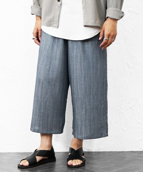 MinoriTY(マイノリティ)の「【MinoriTY】選べるサマーメランジワイドパンツ メンズ 夏服 薄手生地 涼しげ(その他パンツ・メンズ・ブラック/ブルー系その他/ブラック系その他/ブルー・L/M)」の11枚目の写真