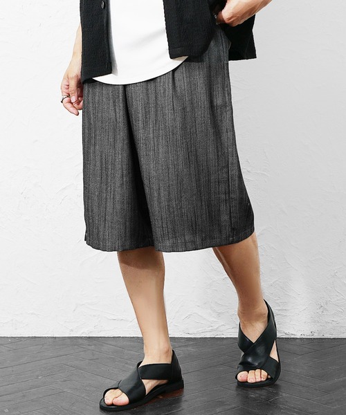 MinoriTY(マイノリティ)の「【MinoriTY】選べるサマーメランジワイドパンツ メンズ 夏服 薄手生地 涼しげ(その他パンツ・メンズ・ブラック/ブルー系その他/ブラック系その他/ブルー・L/M)」の15枚目の写真