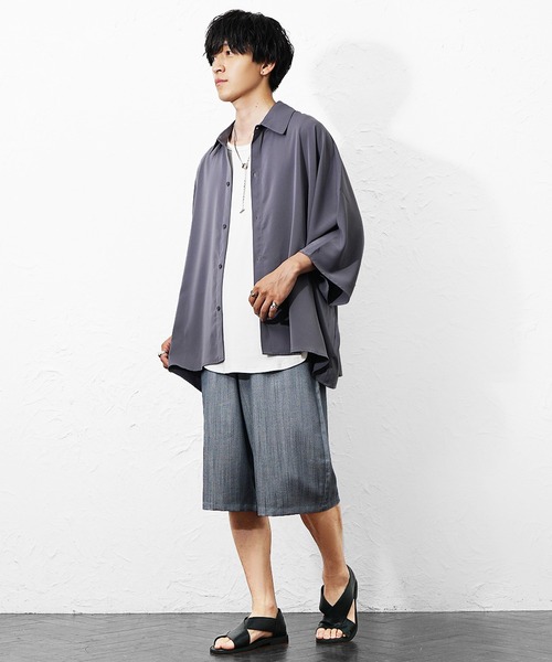 MinoriTY(マイノリティ)の「【MinoriTY】選べるサマーメランジワイドパンツ メンズ 夏服 薄手生地 涼しげ(その他パンツ・メンズ・ブラック/ブルー系その他/ブラック系その他/ブルー・L/M)」の21枚目の写真