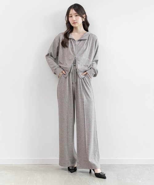 RANDA(ランダ)の「ラメスウェットセットアップ(ワンピース・レディース・グレー/アイボリー/ピンク・1/0)」の2枚目の写真