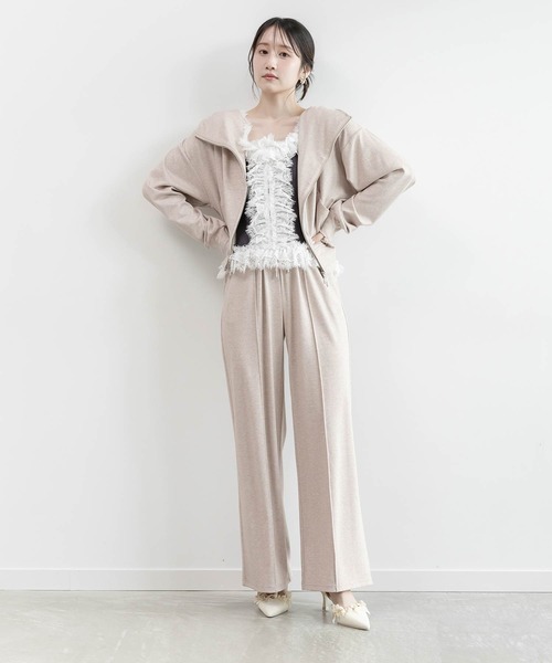 RANDA(ランダ)の「ラメスウェットセットアップ(ワンピース・レディース・グレー/アイボリー/ピンク・1/0)」の3枚目の写真