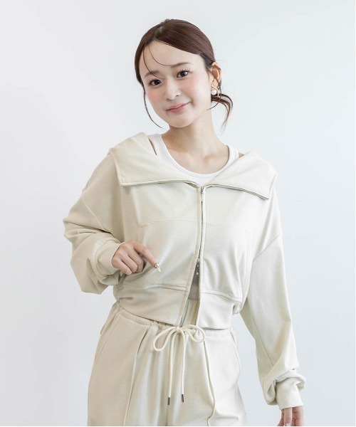 RANDA(ランダ)の「ラメスウェットセットアップ(ワンピース・レディース・グレー/アイボリー/ピンク・1/0)」の9枚目の写真