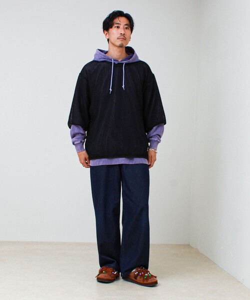 GLOSTER（グロスター）の「【ロンT以上、パーカー未満】ケミカル加工 フードロンT（パーカー・メンズ・ブラック/オリーブ/バーガンディー/パープル/ホワイト・M/L）」の19枚目の写真