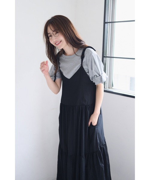 FMiBL(ファミル)の「ティアードキャミワンピース(Tシャツ/カットソー・レディース・ブラック/ホワイト・FREE)」の13枚目の写真