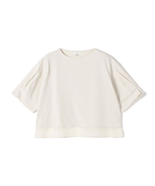 SHIPS(シップス)の「〈手洗い可能〉シアー コンビ 袖 タック デザイン プルオーバー(Tシャツ/カットソー・レディース・ナチュラル/ライトブルー/ブラック・ONE SIZE)」の22枚目の写真