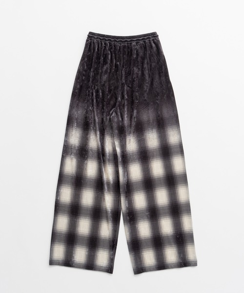 PRANK PROJECT(プランクプロジェクト)の「【2026Autumn Pre-Order】フェーデッドチェックベロアパンツ / Faded Check Velour Pants(その他パンツ・レディース・ブラック・38/36)」の13枚目の写真