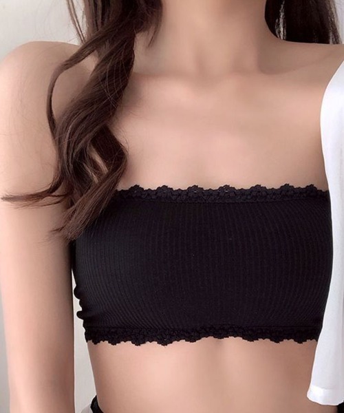 shoppinggo(ショッピングゴー)の「夏服 ブラトップ カップ付きキャミソール チューブトップブラ セクシー 胸元 パット付 インナー ブラカバー(キャミソール・レディース・ブラック/ホワイト/グレー/ベージュ・FREE)」の1枚目の写真