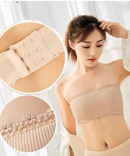 shoppinggo(ショッピングゴー)の「夏服 ブラトップ カップ付きキャミソール チューブトップブラ セクシー 胸元 パット付 インナー ブラカバー(キャミソール・レディース・ブラック/ホワイト/グレー/ベージュ・FREE)」の17枚目の写真