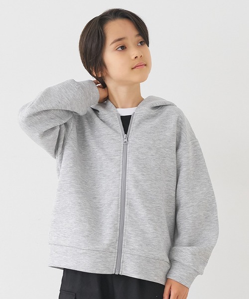 coca(coca)(コカ)の「キッズ ソフトスウェットジップアップフーディ(パーカー・キッズ・グレー/ブラック・120/130/140/150)」の2枚目の写真