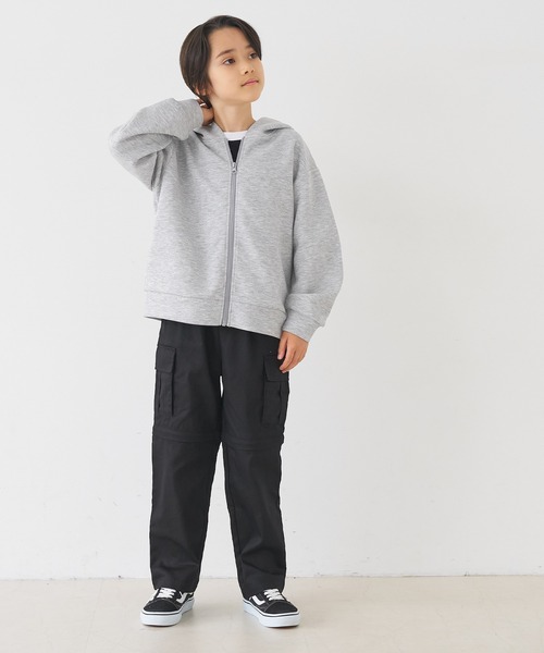 coca(coca)(コカ)の「キッズ ソフトスウェットジップアップフーディ(パーカー・キッズ・グレー/ブラック・120/130/140/150)」の4枚目の写真
