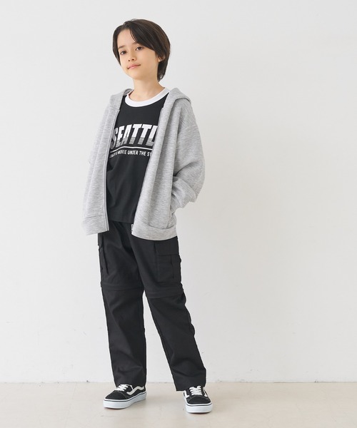 coca(coca)(コカ)の「キッズ ソフトスウェットジップアップフーディ(パーカー・キッズ・グレー/ブラック・120/130/140/150)」の8枚目の写真