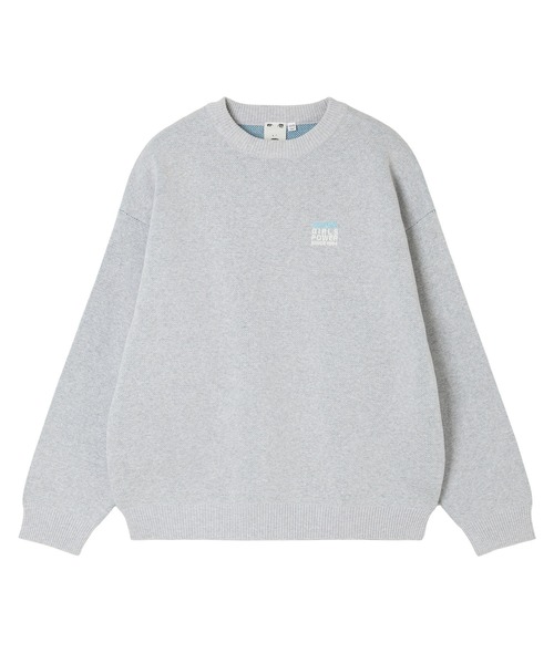 X-girl（エックスガール）の「BOX LOGO AND FACE JACQUARD KNIT TOP（ニット/セーター・レディース・アッシュ/ブラック・ONE SIZE）」の13枚目の写真