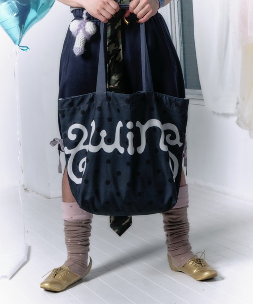 twins(nemne store)(ツインズ)の「twins big tote bag(トートバッグ・レディース・Yellow/チャコール/ライトブルー・フリー)」の5枚目の写真
