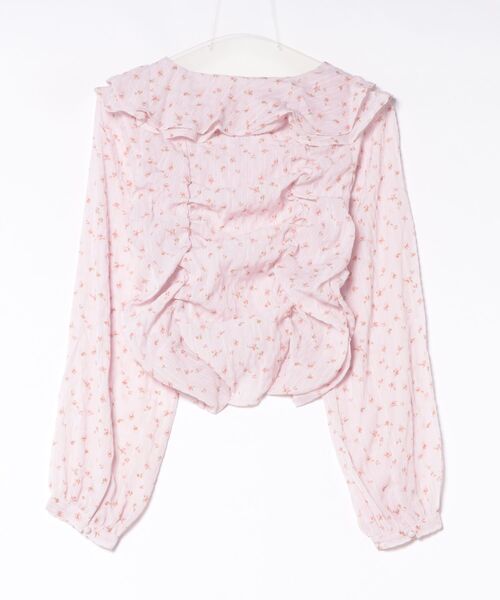NYLAUS(ナイラス)の「【SG】小花柄 フリルカラー ブラウス シャツブラウス 長袖(シャツ/ブラウス・レディース・オフホワイト/ピンク・M)」の3枚目の写真