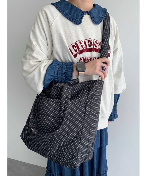 Samansa Mos2(サマンサ モスモス)の「【Cross×Staff】ボトルポケ付/10ポケットトートbag(ハンドバッグ・レディース・チャコールグレー/キャメル/オフホワイト・F)」の1枚目の写真