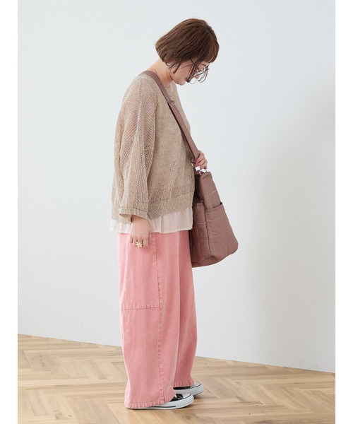 Samansa Mos2(サマンサ モスモス)の「【Cross×Staff】ボトルポケ付/10ポケットトートbag(ハンドバッグ・レディース・チャコールグレー/キャメル/オフホワイト・F)」の14枚目の写真