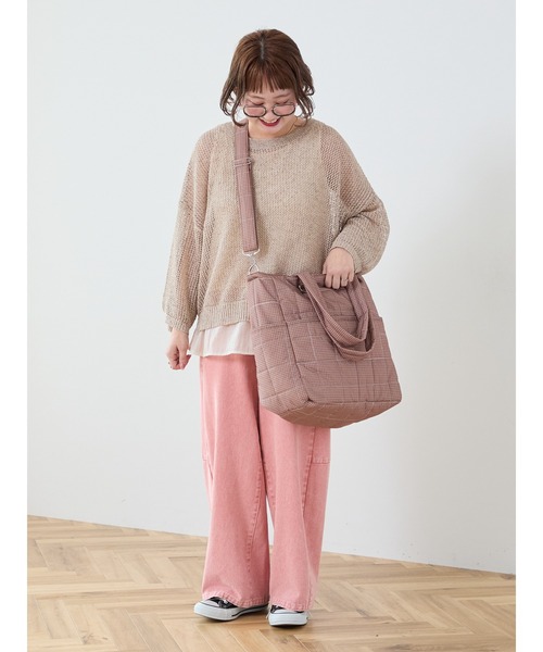 Samansa Mos2(サマンサ モスモス)の「【Cross×Staff】ボトルポケ付/10ポケットトートbag(ハンドバッグ・レディース・チャコールグレー/キャメル/オフホワイト・F)」の15枚目の写真