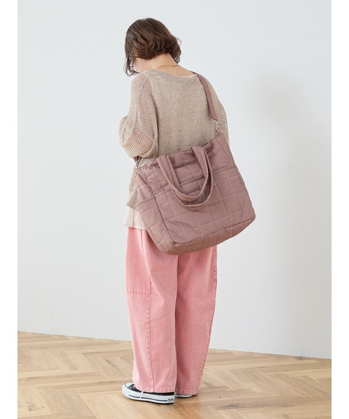 Samansa Mos2(サマンサ モスモス)の「【Cross×Staff】ボトルポケ付/10ポケットトートbag(ハンドバッグ・レディース・チャコールグレー/キャメル/オフホワイト・F)」の16枚目の写真