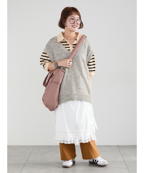 Samansa Mos2(サマンサ モスモス)の「【Cross×Staff】ボトルポケ付/10ポケットトートbag(ハンドバッグ・レディース・チャコールグレー/キャメル/オフホワイト・F)」の17枚目の写真