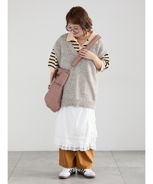 Samansa Mos2(サマンサ モスモス)の「【Cross×Staff】ボトルポケ付/10ポケットトートbag(ハンドバッグ・レディース・チャコールグレー/キャメル/オフホワイト・F)」の18枚目の写真