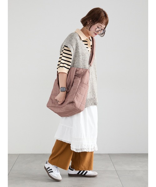 Samansa Mos2(サマンサ モスモス)の「【Cross×Staff】ボトルポケ付/10ポケットトートbag(ハンドバッグ・レディース・チャコールグレー/キャメル/オフホワイト・F)」の19枚目の写真