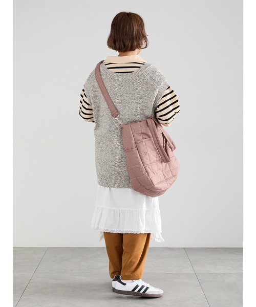 Samansa Mos2(サマンサ モスモス)の「【Cross×Staff】ボトルポケ付/10ポケットトートbag(ハンドバッグ・レディース・チャコールグレー/キャメル/オフホワイト・F)」の20枚目の写真