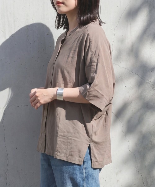 SELECT LEVERY(セレクトリベリー)の「接触冷感 ナイロン前開きドルマントップス(シャツ/ブラウス・レディース・ブラック/モカ/チャコール・MEDIUM/LARGE)」の10枚目の写真