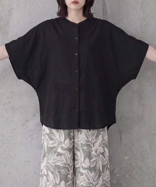 SELECT LEVERY(セレクトリベリー)の「接触冷感 ナイロン前開きドルマントップス(シャツ/ブラウス・レディース・ブラック/モカ/チャコール・MEDIUM/LARGE)」の20枚目の写真