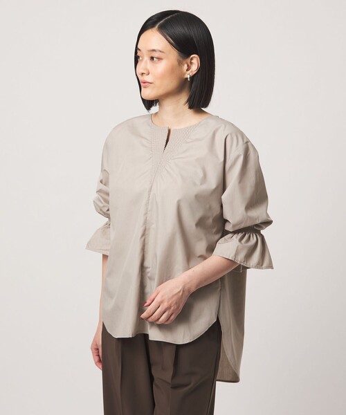 A DAY IN THE LIFE UNITED ARROWS(アデイインザライフユナイテッドアローズ)の「ステッチキーネック キャンディースリーブブラウス 7分袖 <A DAY IN THE LIFE>(シャツ/ブラウス・レディース・ナチュラル/ダークオレンジ/ダークグレー・FREE)」の19枚目の写真