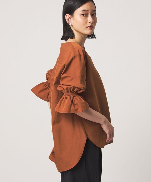 A DAY IN THE LIFE UNITED ARROWS(アデイインザライフユナイテッドアローズ)の「ステッチキーネック キャンディースリーブブラウス 7分袖 <A DAY IN THE LIFE>(シャツ/ブラウス・レディース・ナチュラル/ダークオレンジ/ダークグレー・FREE)」の20枚目の写真