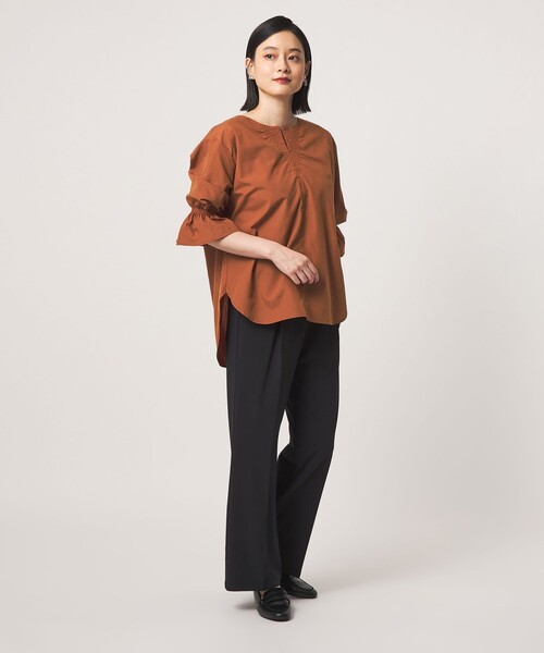 A DAY IN THE LIFE UNITED ARROWS(アデイインザライフユナイテッドアローズ)の「ステッチキーネック キャンディースリーブブラウス 7分袖 <A DAY IN THE LIFE>(シャツ/ブラウス・レディース・ナチュラル/ダークオレンジ/ダークグレー・FREE)」の21枚目の写真