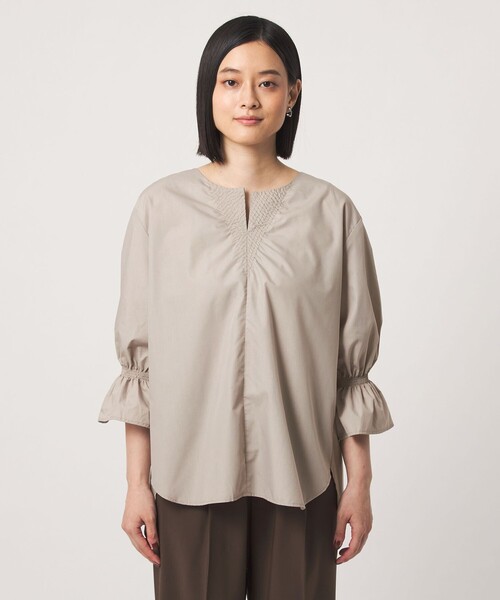 A DAY IN THE LIFE UNITED ARROWS(アデイインザライフユナイテッドアローズ)の「ステッチキーネック キャンディースリーブブラウス 7分袖 <A DAY IN THE LIFE>(シャツ/ブラウス・レディース・ナチュラル/ダークオレンジ/ダークグレー・FREE)」の22枚目の写真