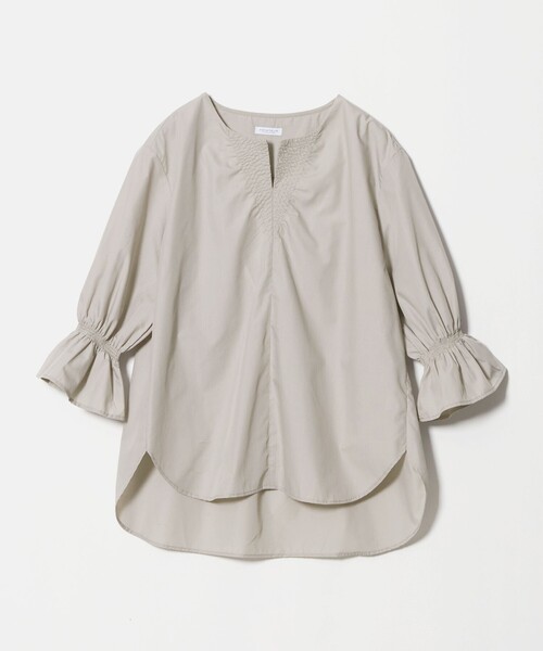 A DAY IN THE LIFE UNITED ARROWS(アデイインザライフユナイテッドアローズ)の「ステッチキーネック キャンディースリーブブラウス 7分袖 <A DAY IN THE LIFE>(シャツ/ブラウス・レディース・ナチュラル/ダークオレンジ/ダークグレー・FREE)」の6枚目の写真