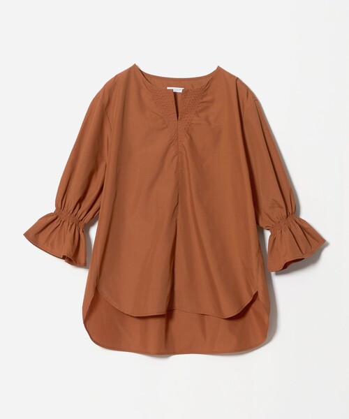 A DAY IN THE LIFE UNITED ARROWS(アデイインザライフユナイテッドアローズ)の「ステッチキーネック キャンディースリーブブラウス 7分袖 <A DAY IN THE LIFE>(シャツ/ブラウス・レディース・ナチュラル/ダークオレンジ/ダークグレー・FREE)」の12枚目の写真