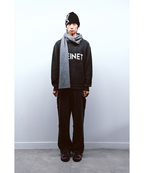 DEINET(ダイニット)の「BASIC LOGO KNIT HOODIE IN CHARCOAL(ニット/セーター・レディース・その他・FREE)」の2枚目の写真