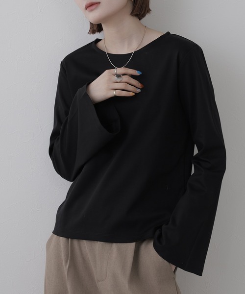 OMNES（オムネス）の「BEAUTIFUL FRIDAY 袖フレアプルオーバー 長袖（Tシャツ/カットソー・レディース・ホワイト/ブラック・L/M）」の10枚目の写真