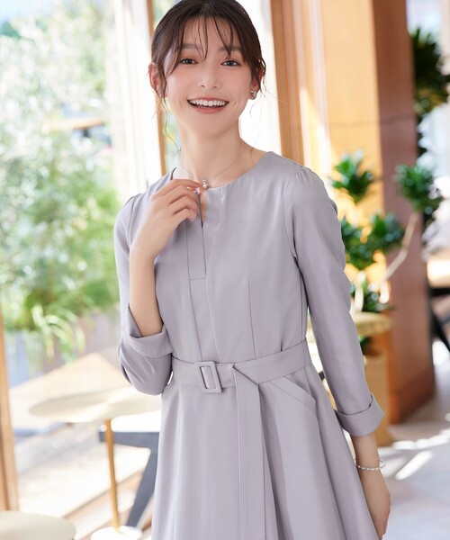 Tiaclasse(ティアクラッセ)の「【安めぐみさん着用】キーネックポケットワンピース(ワンピース・レディース・ネイビー/ボルドー/パープル系・S/L/M)」の20枚目の写真